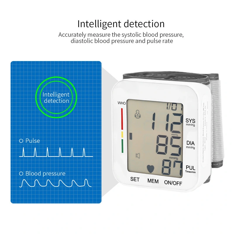 Esfigmomanómetro aneroide portátil muñeca automática Digital de presión arterial Monitor