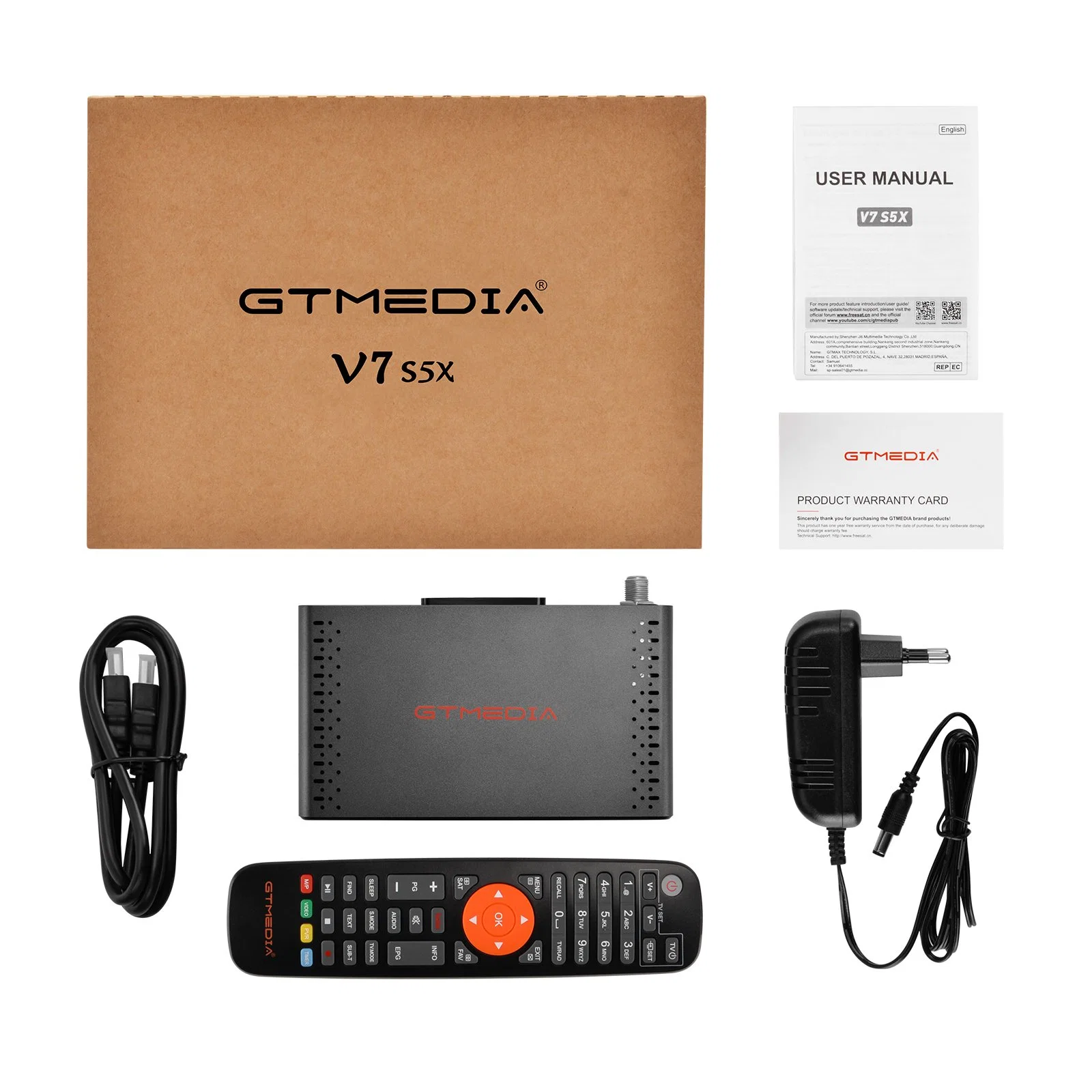 Gtmedia V7s5X DVB S2X Satellitenempfänger unterstützt vollständiges Powervu-Set Top-Box