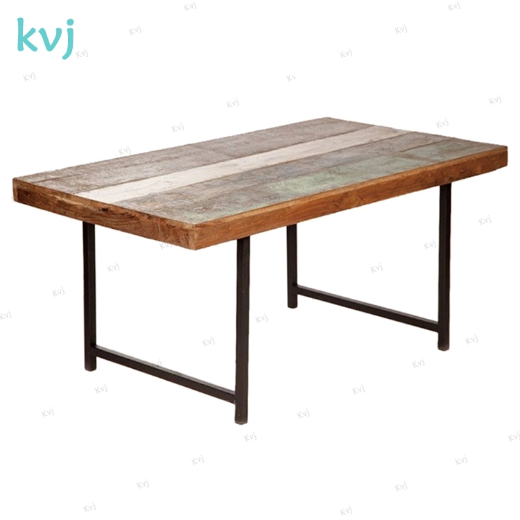 Kvj-7238 superior grueso reclamado rústica mesa de comedor de madera de pino