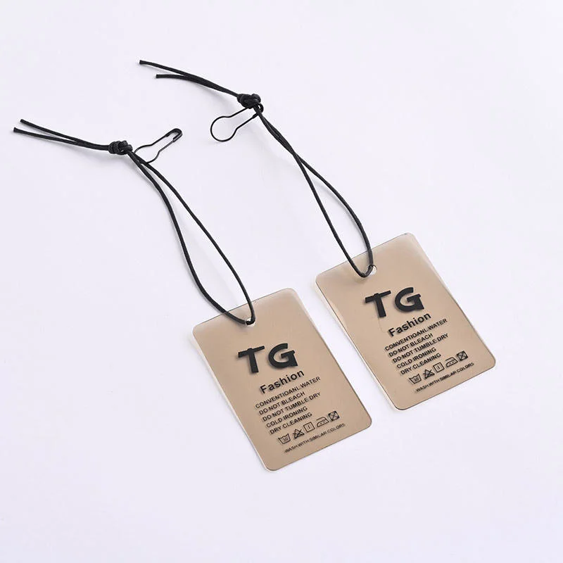 High Grade Hangtags Clothing Swing Hang Tag with PVC OPP Pouch