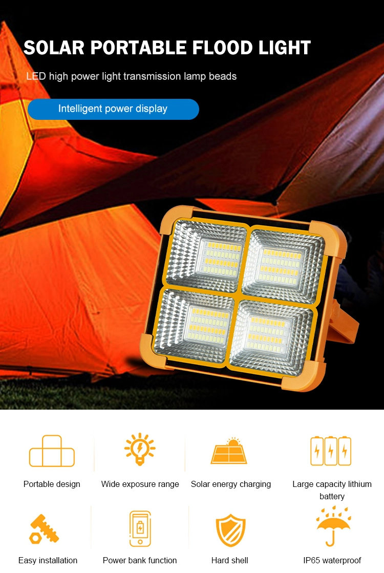 Solar Power Color Changeable Portable Emergency Function Camping LED Light Large Capacity Mobile Phone Charger