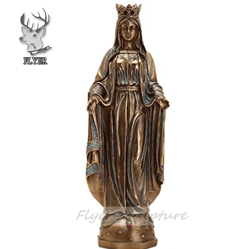 Cristiano occidental talla virgen de bronce de tamaño de la vida, nuestra Madre la Virgen María estatua