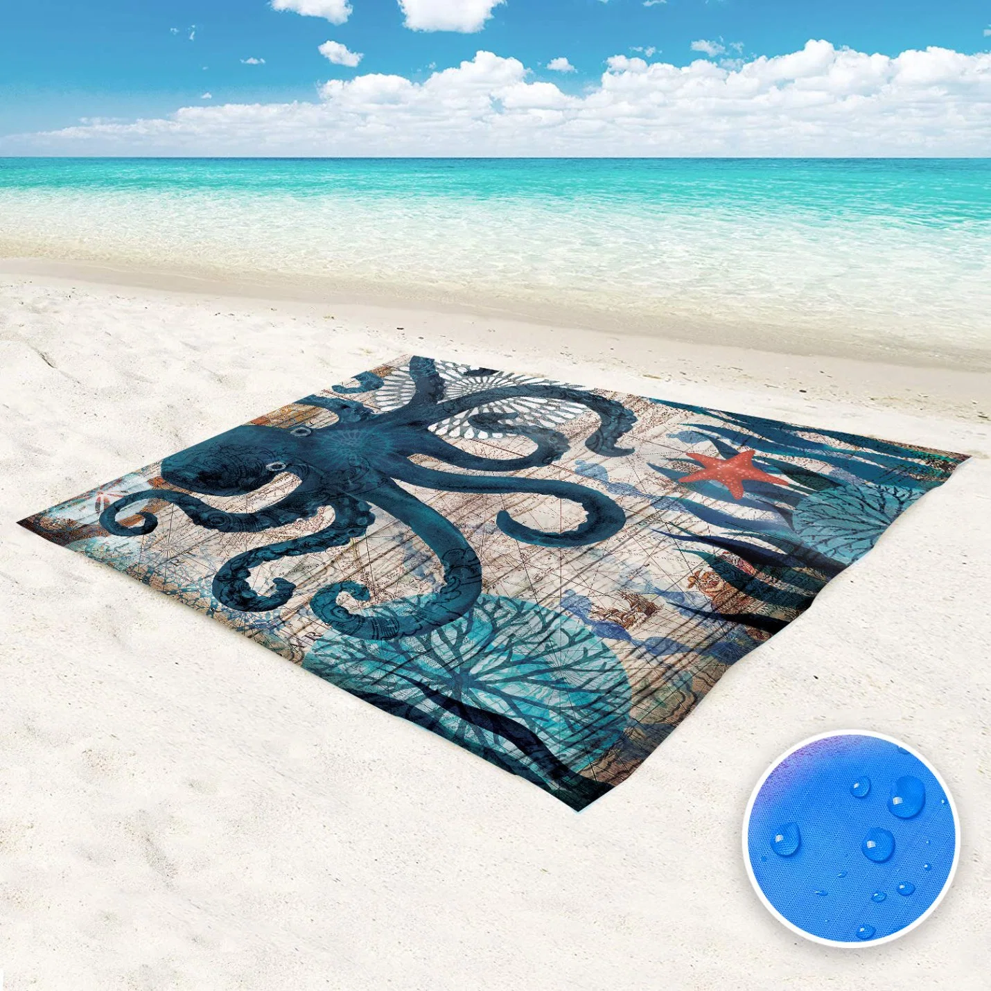 Outdoor Picnic Blanket Sand Proof and Waterproof Portable Beach Mat for Camping Hiking