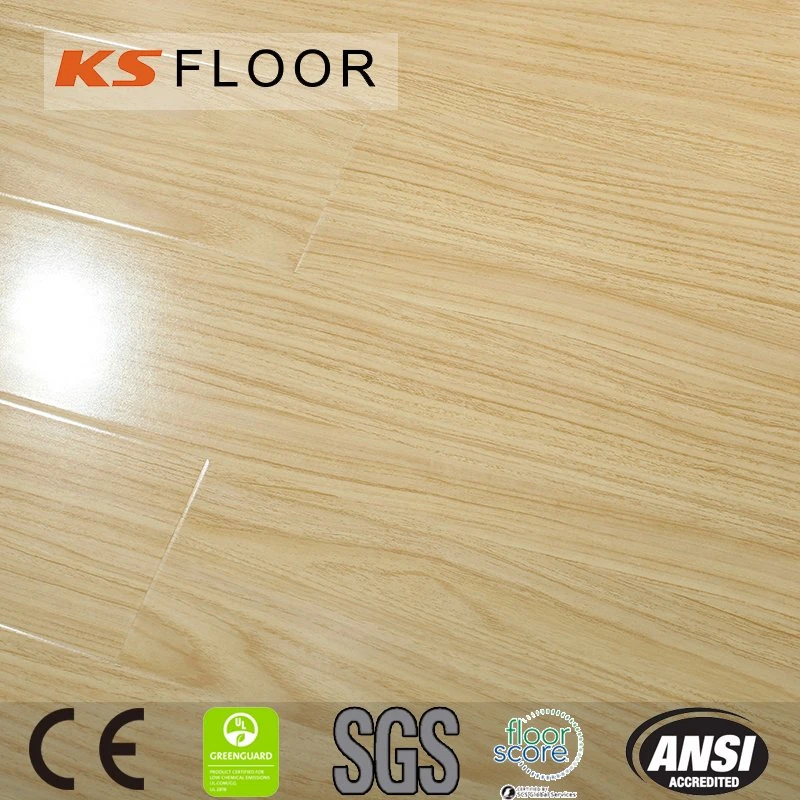 Laminate Floorings 12mm E1 Piano High Gloss U-Groove HDF 906