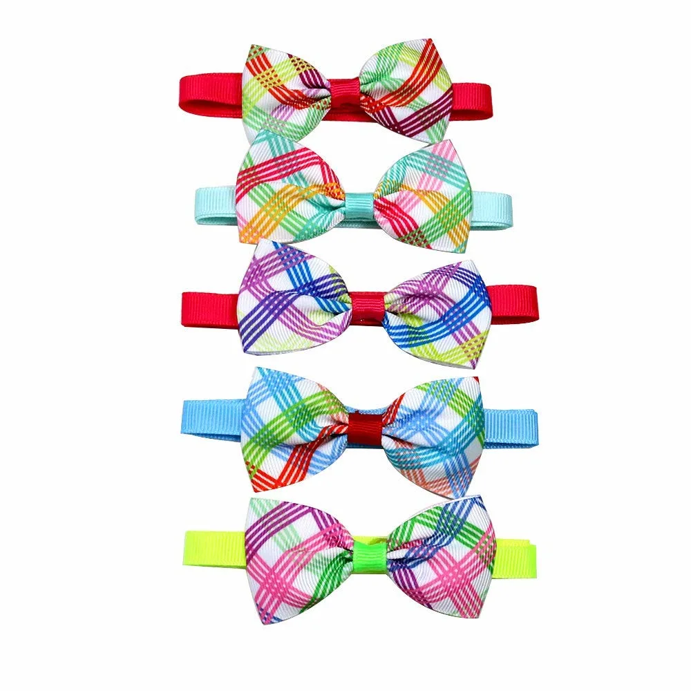 Pet Grooming Accessories Classic Plaid Style Pet Adjustable Dog Cat Bowties