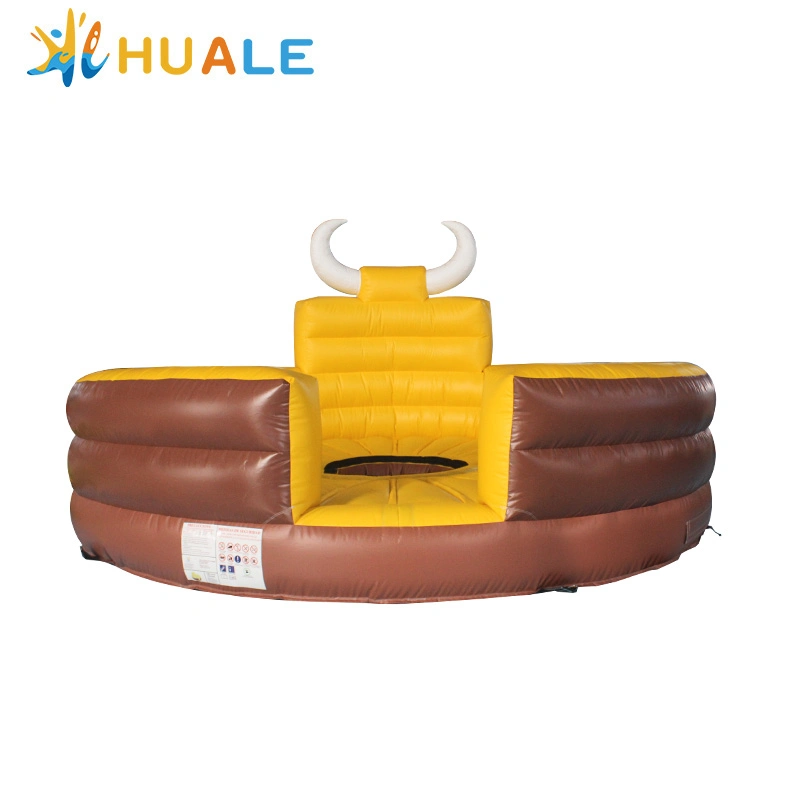 Carnivals Mechanical Bull Riding with Round Inflatable Mattress Amusement Park Inflatable Game