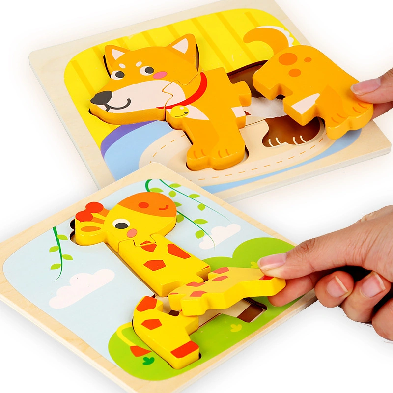 Kinder Cartoon 3D Stereoskopische Holz Puzzle