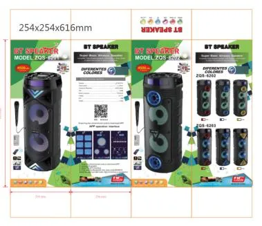 Outdoor High Power Double 6.5 Inch Subwoofer Speaker Party Box DJ Dancing Portable Big Bluetooth Speaker