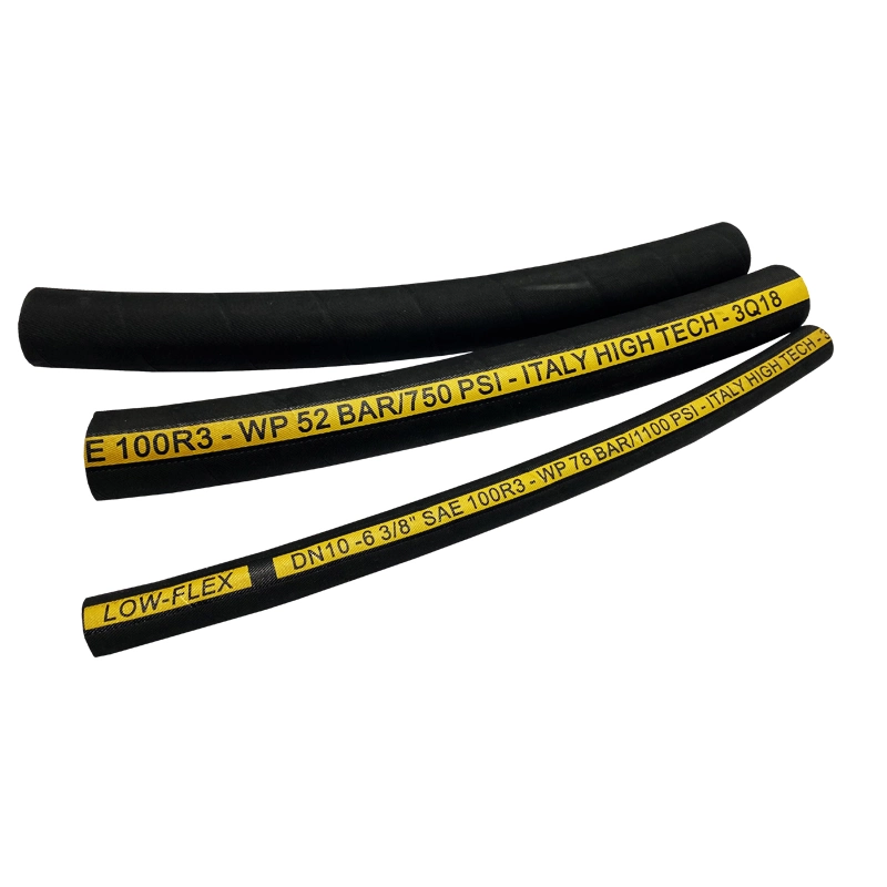 Oil Resistant Fibre Braided Liquid Oil Rubber Hydraulic Hose SAE 100 R3 R6 Pipe