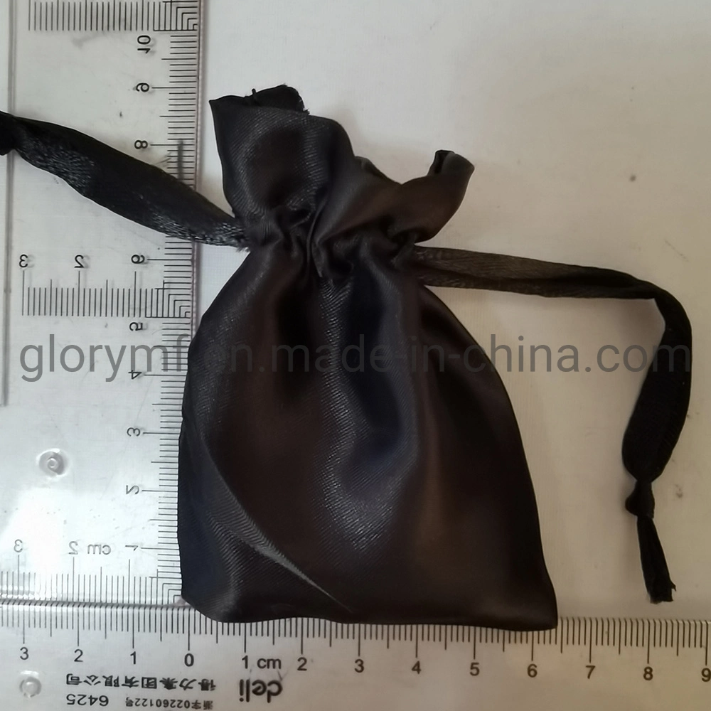 Cordón de terciopelo negro Bolso Bolsa de tela de algodón natural de promoción de cordón de algodón de Cuerda de Terciopelo de la bolsa de dados de la bolsa de cosméticos