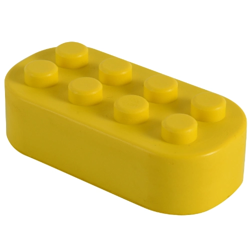 Yellow Building Blocks with Round Corners Stress Ball Toy Bricks PU Foam Novelty Toys for Children and Adults