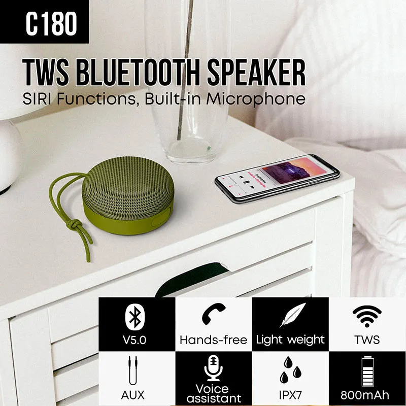 New C180 Bluetooth Stereo Audio Computer Speaker Fashion Color Bluetooth Wireless Speakers Support Handsfree