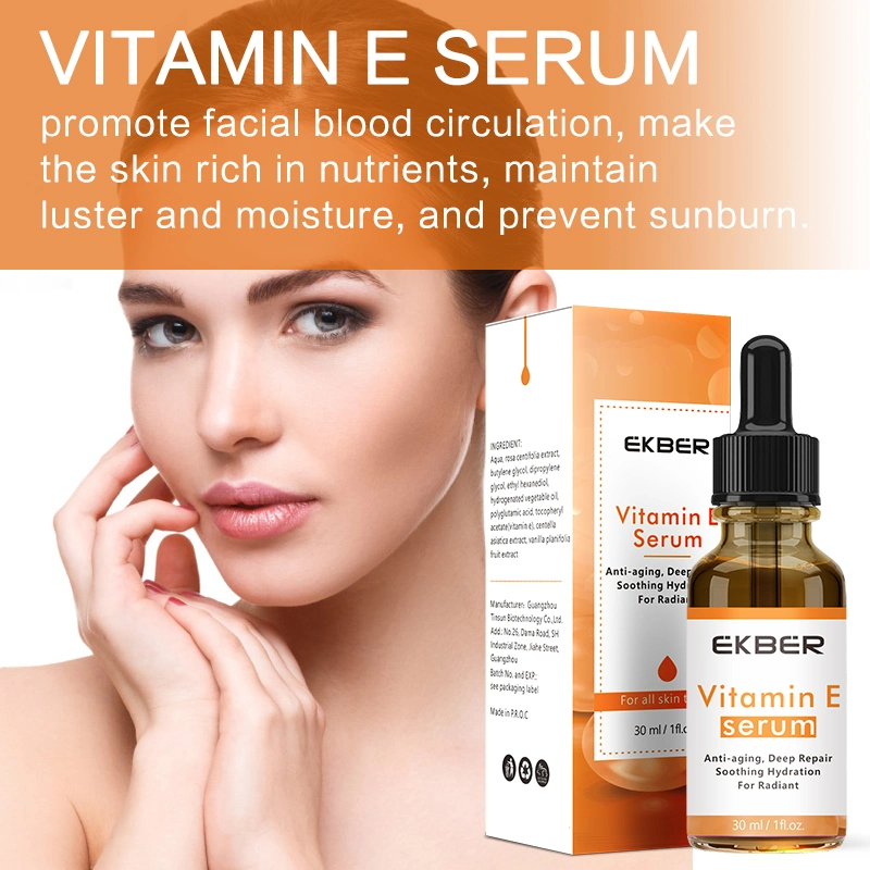 30ml Personalizar logótipo vitamina e soro Anti-envelhecimento Moisturizing Firming Vitamin Soro C com ácido hialurónico vitamina e face soro