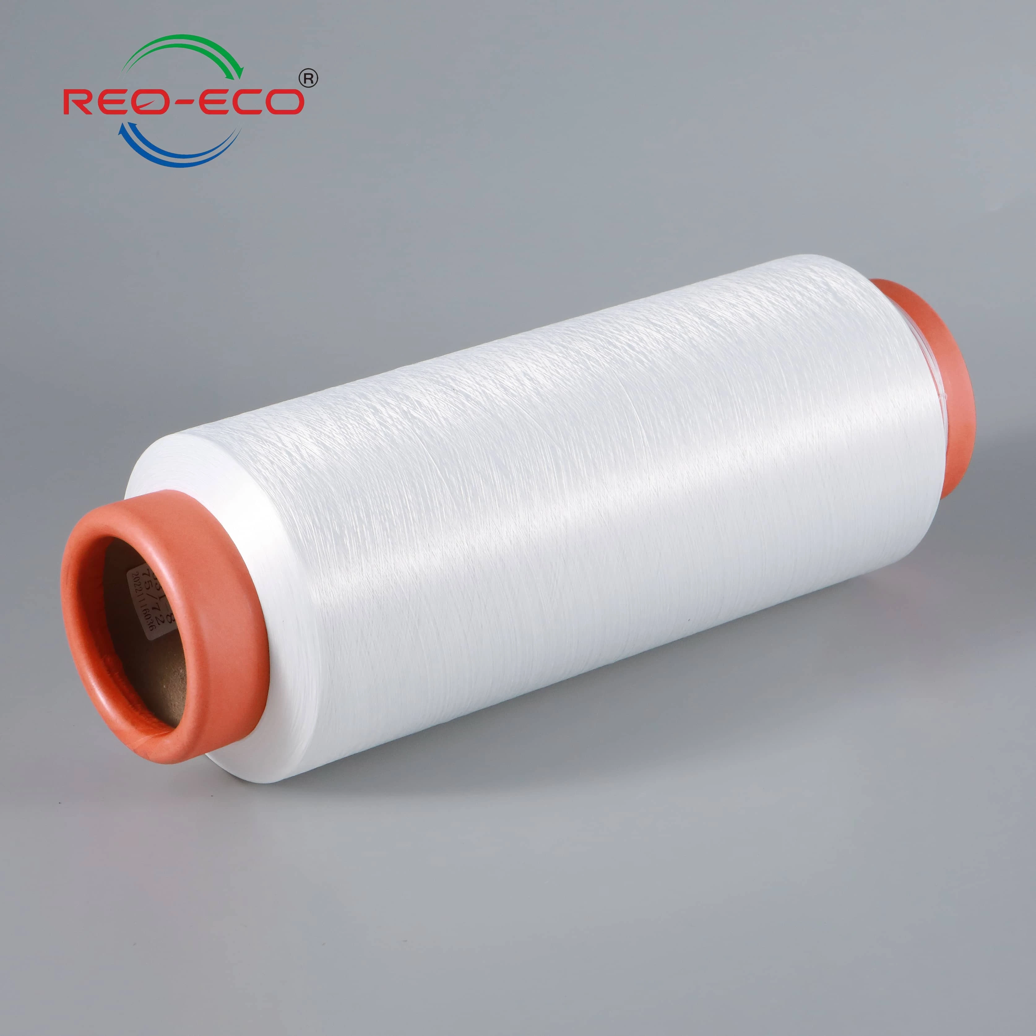 Fils recyclés à chaud 100 % fils de filament en polyester recyclé 150d/144f FDY Reo-Eco Certification GRS Expert en filament super fin