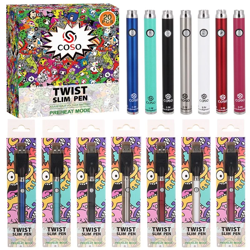 Paquete de OEM Coso Twist 510 delgado hilo de la pluma de precalentamiento de la batería Rechargeabl Vape