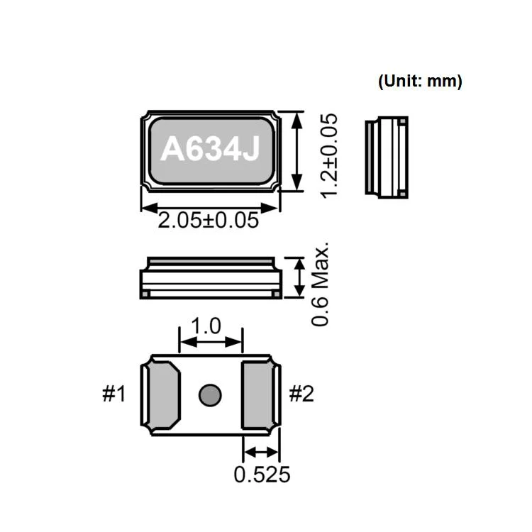 Sun SMD2.0 Chip*1,2 mm de 32.768kHz 7PF 20ppm Epson FC12m reloj girando la horquilla Ver Cristales de reloj inteligente aplicación resonador