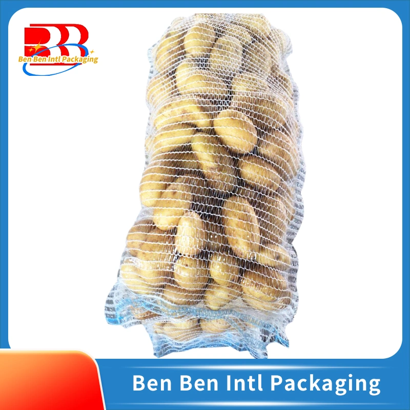 Egp Onion Packing Poly Mesh Bags Agriculture Vegetables Packing PP 25kg Package Offset Printing Drawstring Recyclable Accept