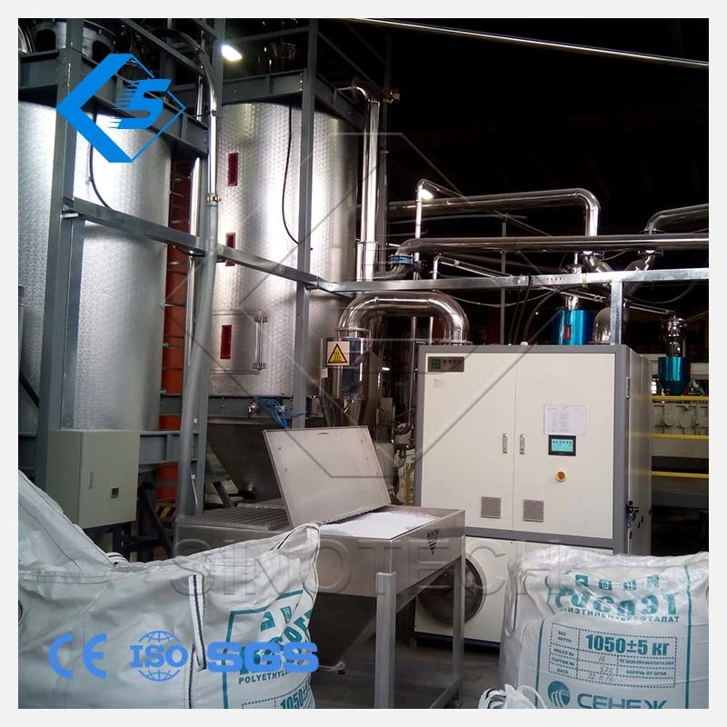 Sinotech Air Flow Drier Plastic Crystallizer Hopper Dryer Crystal Pet Flakes Pet Crystallization Drier