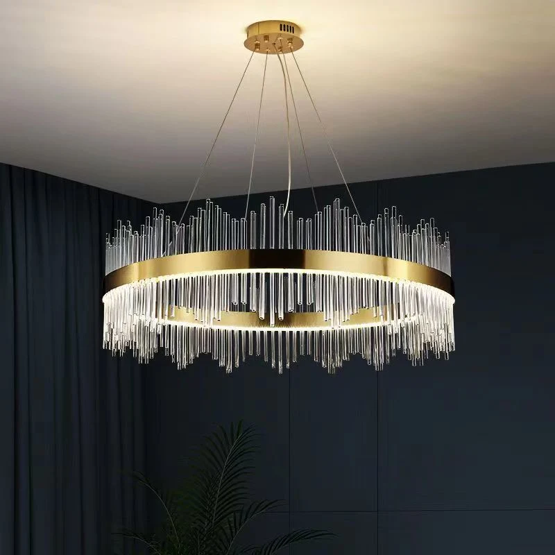 Lustre en cristal de luxe Nordic Postmodern Nouvelle salle à manger Chambre principale Lampe lustre.