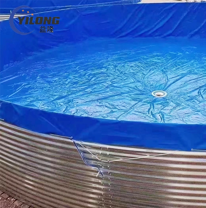 Galvanized Steel Plate Round Water Pond Tarpaulin Liner Aquaculture Fish Farming Tanks