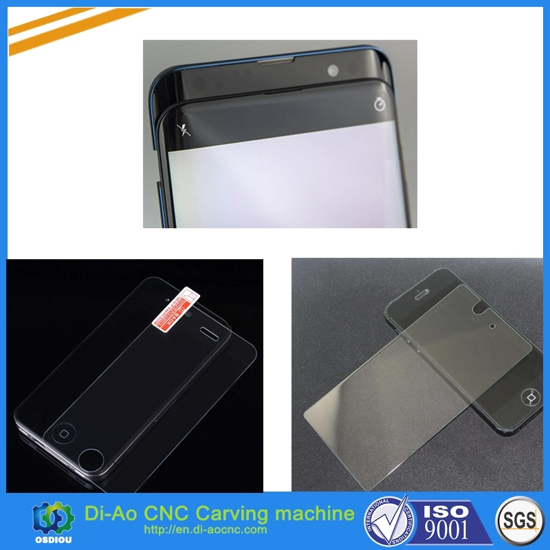 Máquina de corte CNC de 3 cabezales de China para vidrio de teléfono, pantalla de teléfono, protector de vidrio templado