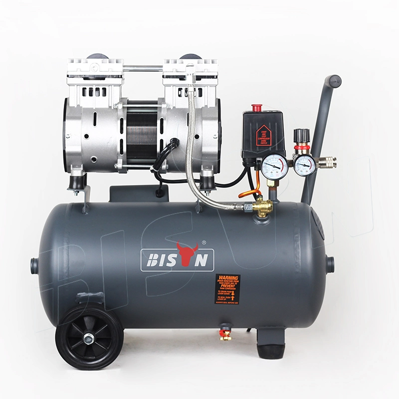 Bison direcionar o óleo livre Ultra Silent 8bar 24L 1.1KW 1.5HP Compressor de Ar