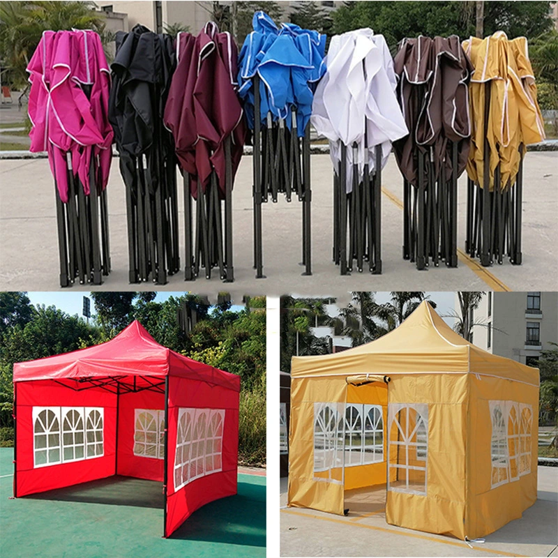 Portable Pop-up Gazebo Stall Tent with Roman Transparent Window for Outdoor Activities, Sidewalk Portable Tent Bl17599