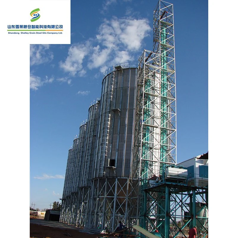 Shelley silo de la farine de grain de la Chine les fournisseurs de Silo en Acier inoxydable de 14 tonnes a galvanisé le fond du bac, les aliments pour volaille Silo Silo de fond de trémie