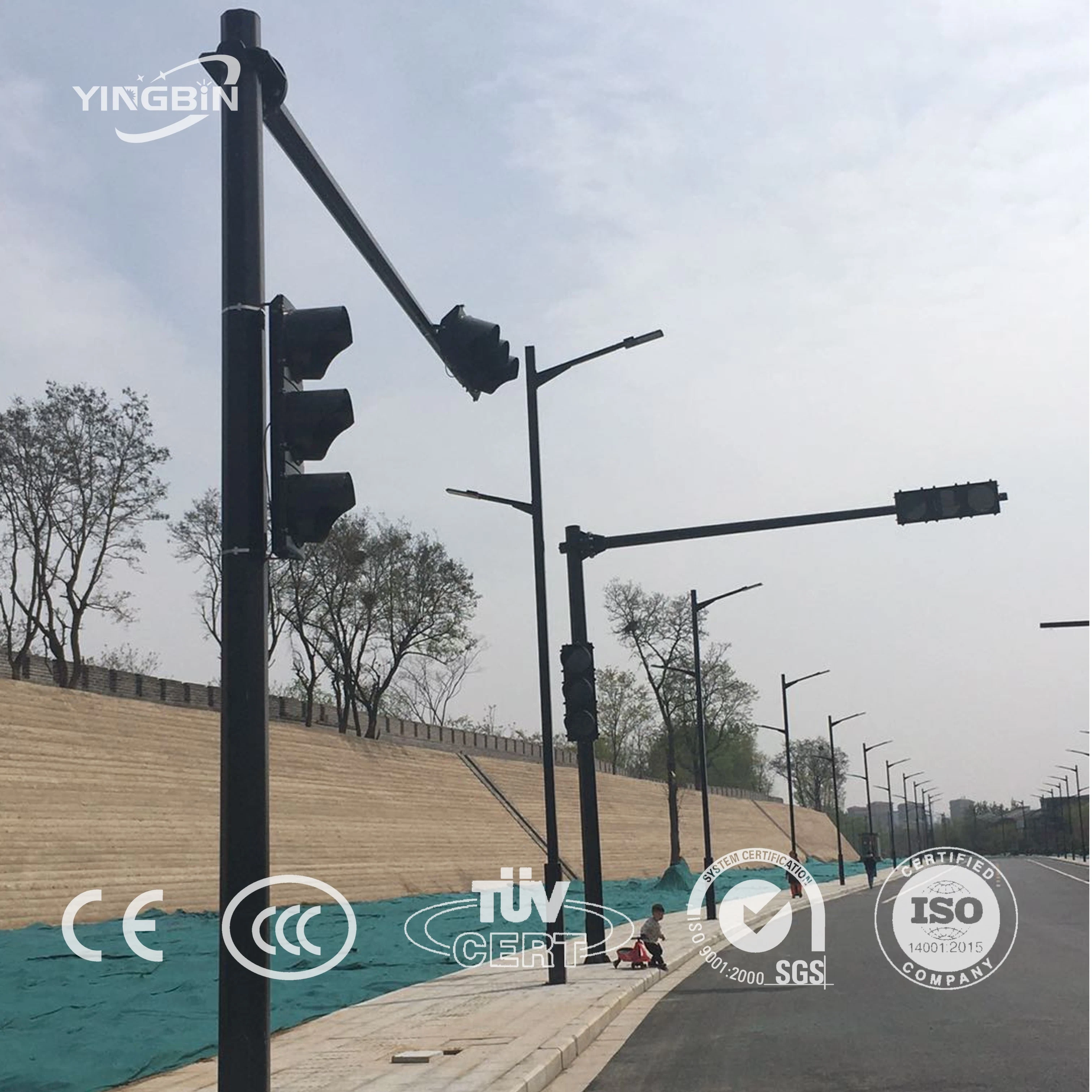 Customized Solar Traffic Street Lighting Pole Galvanized Street Light Pole Lamp Pole