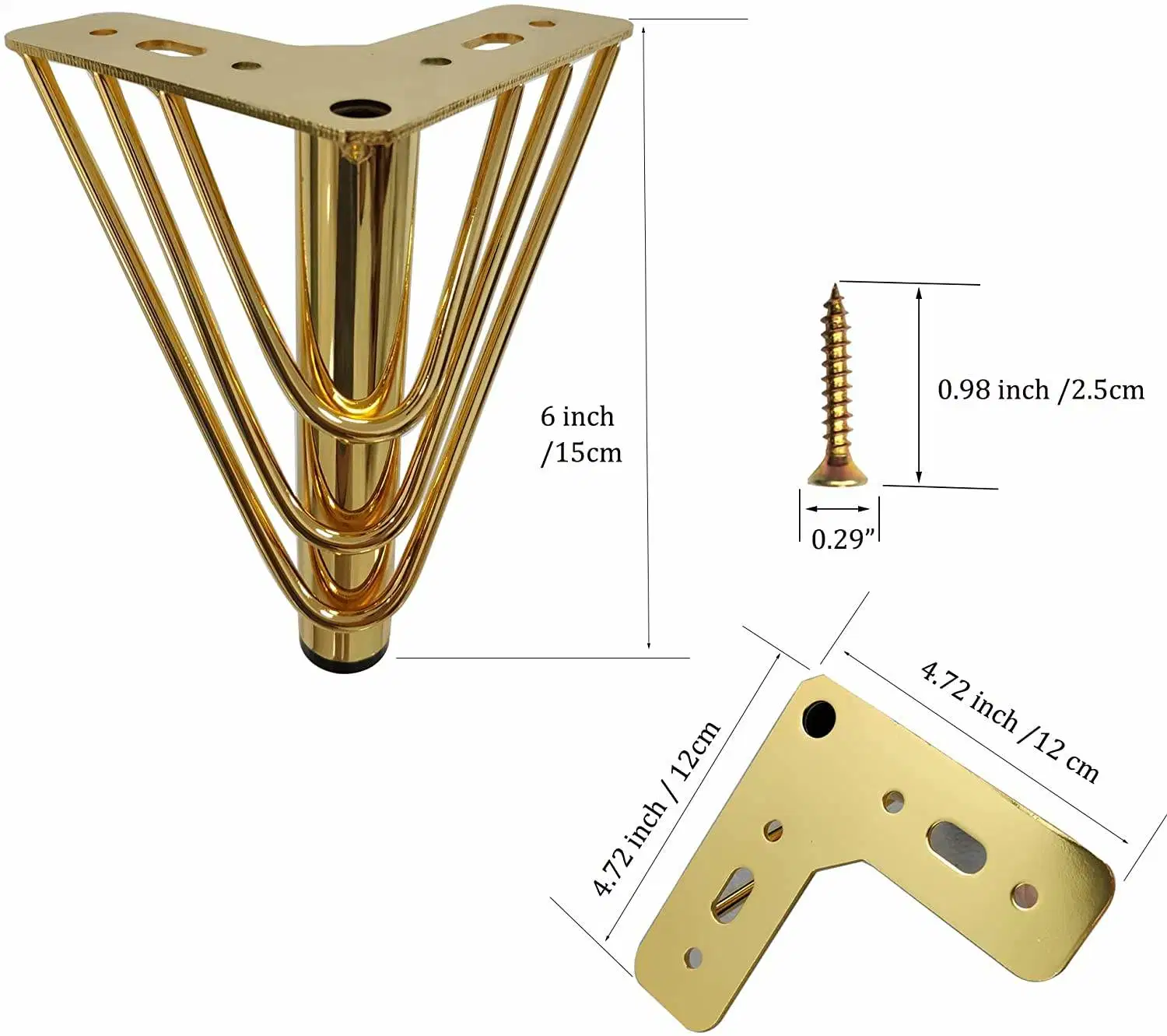 Tubo grueso de aleación de aluminio cromado de 50mm de diámetro de la pierna sofá mesa de café de aluminio Muebles de metal de la pierna piernas