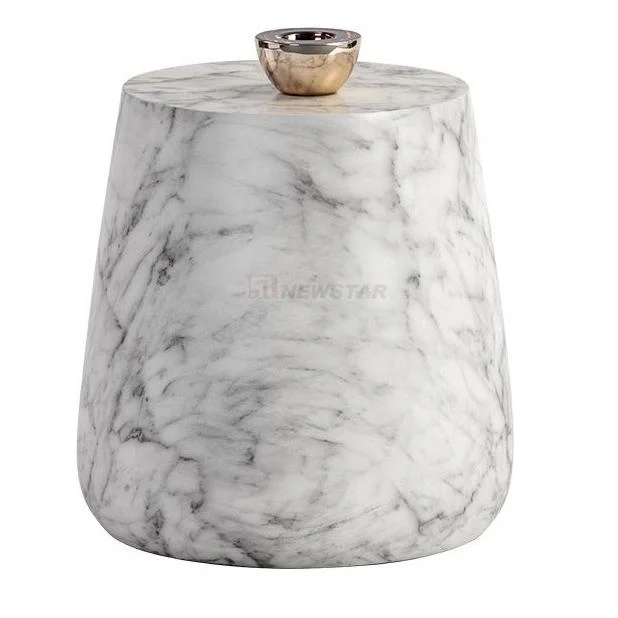 White Marble Side Table for Living Room Modern Industry Wholesale Price Corner Side Table Polished Indoor Furniture Decoration