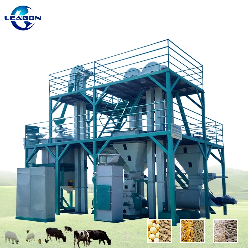 1t/H Cattle Rabbit Sheep Cow Farm Animal Feed Extruder Pellet Mill Production Line Feed Pellet Plant