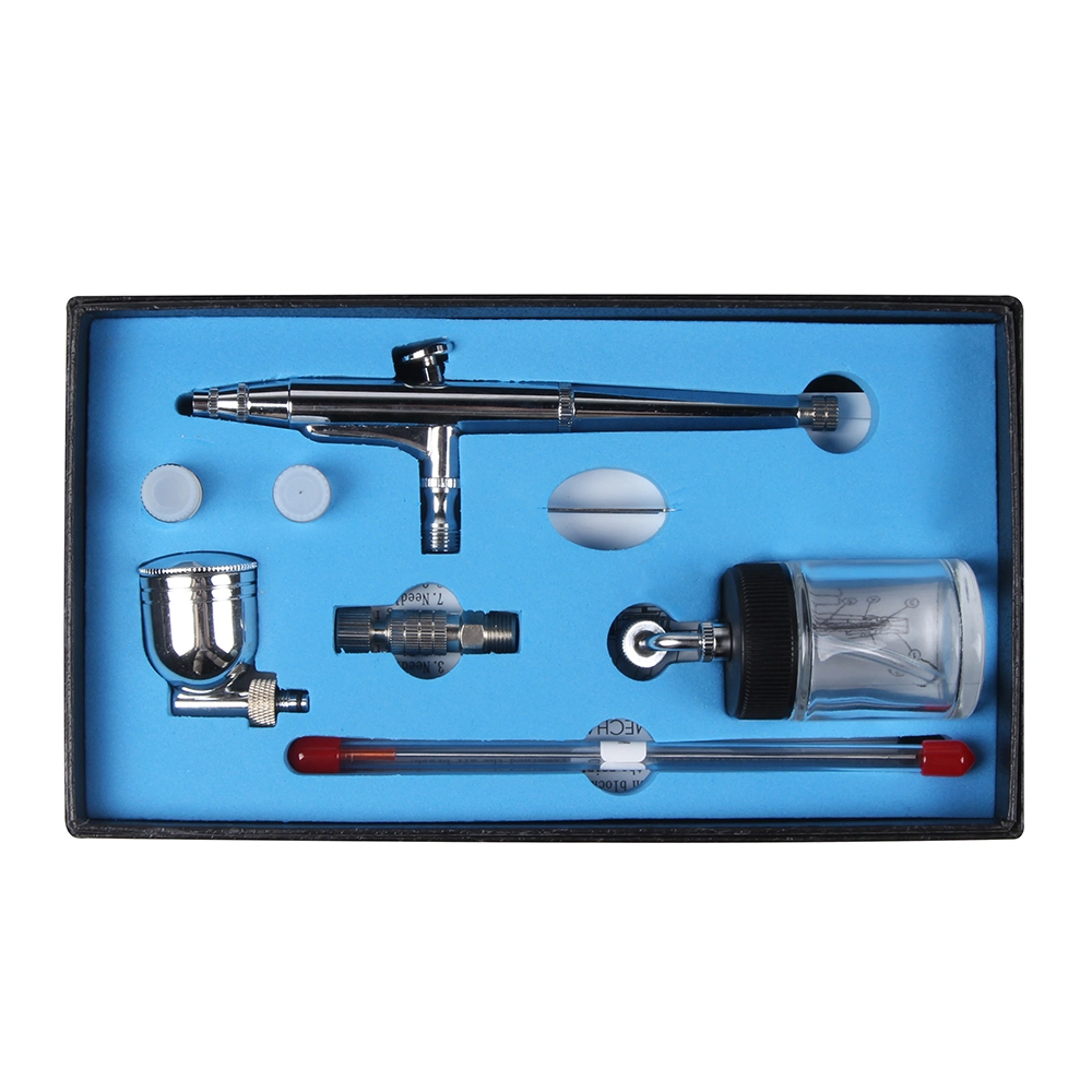 Dual Action 7cc, 20cc Seitenfutter Airbrush Set für Airbrush Malen, Tattoo, Kuchen Dekorieren, Nail Schönheit, Body Art, Hobby