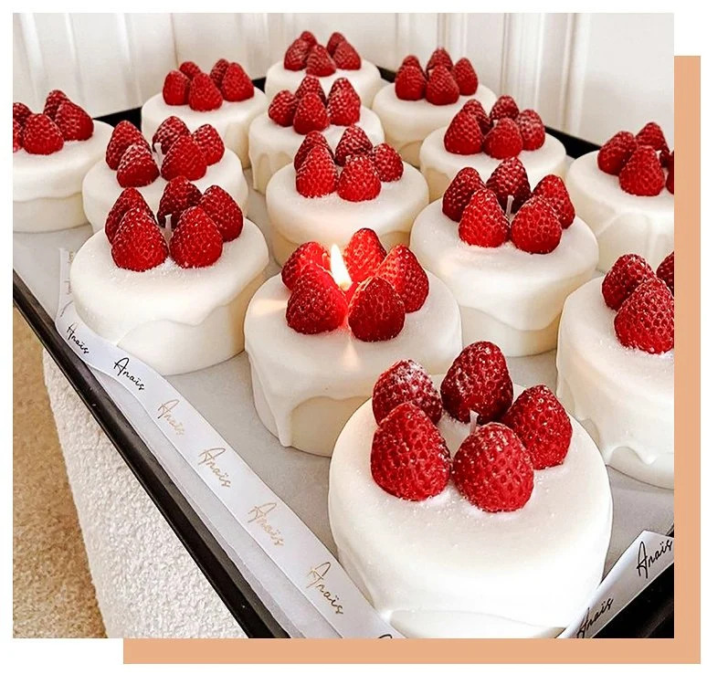 Red Strawberry Cake Scented Candle Niche Birthday Valentine's Day Gift Boxed Souvenir