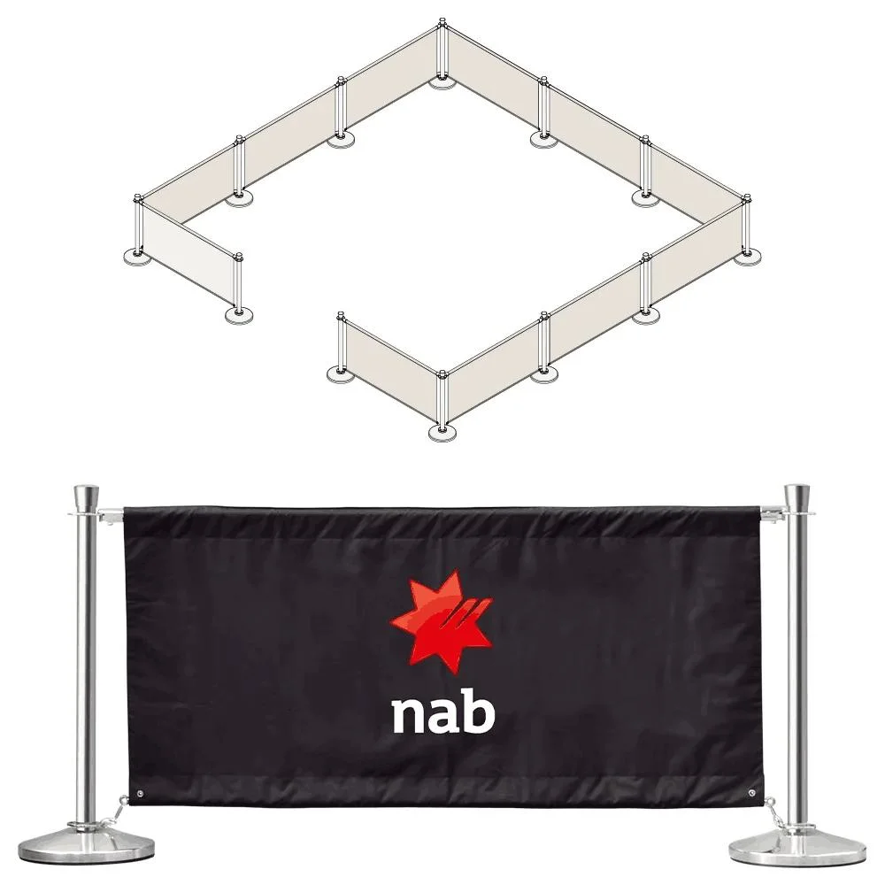 Stainless Cafe Barrier Cafe Barrier Outdoor Banner Stand