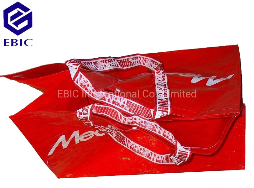 Nonwoven Woven Recycled Pet Bottle RPET Plastic Shopping Bag with Jacquard Handle