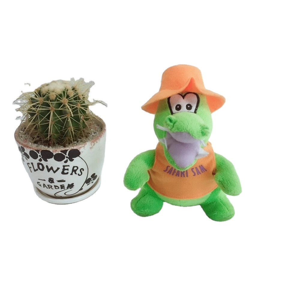 Mini Plush Cloth Animal Stuffed Crocodile Toy with Hat