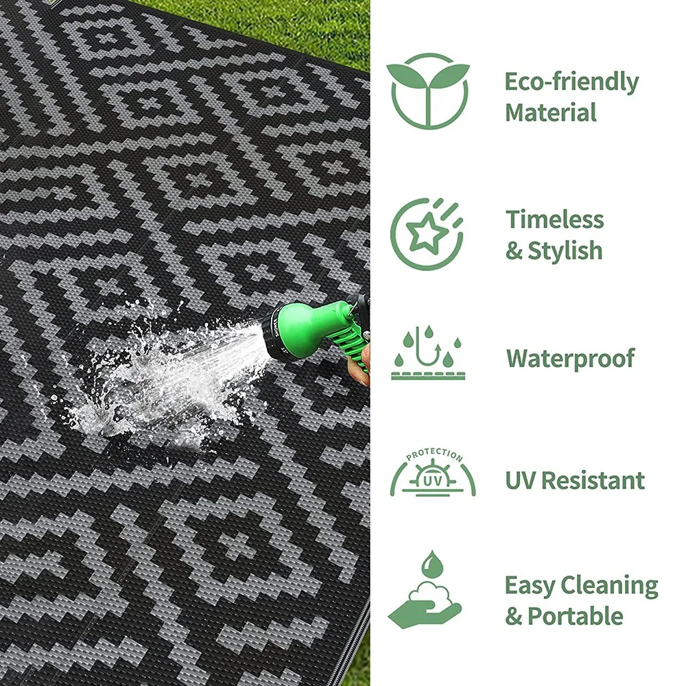 3X6 FT Waterproof Modern Area Rugs Reversible Outdoors Mats Plastic Straw Carpet for Indoor Outdoor