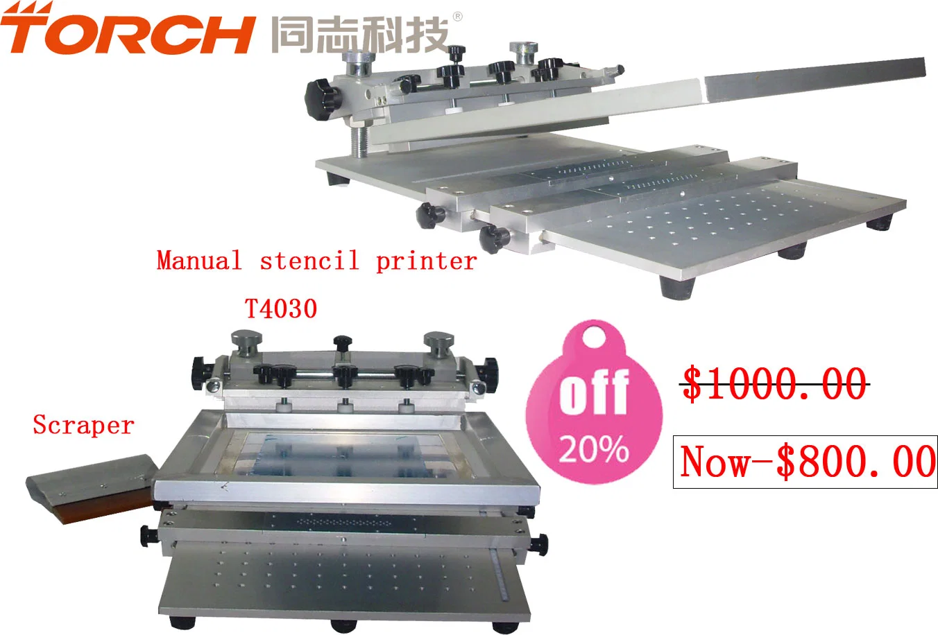 PCB SMT Manual Screen Printing Machine for 300*400mm PCB