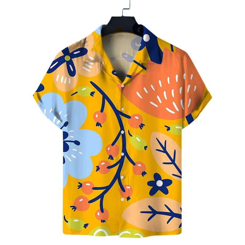 Summer Wear Beach Apparels Men Clothing Custom Polyester Spandex Hawaiian Shirts
