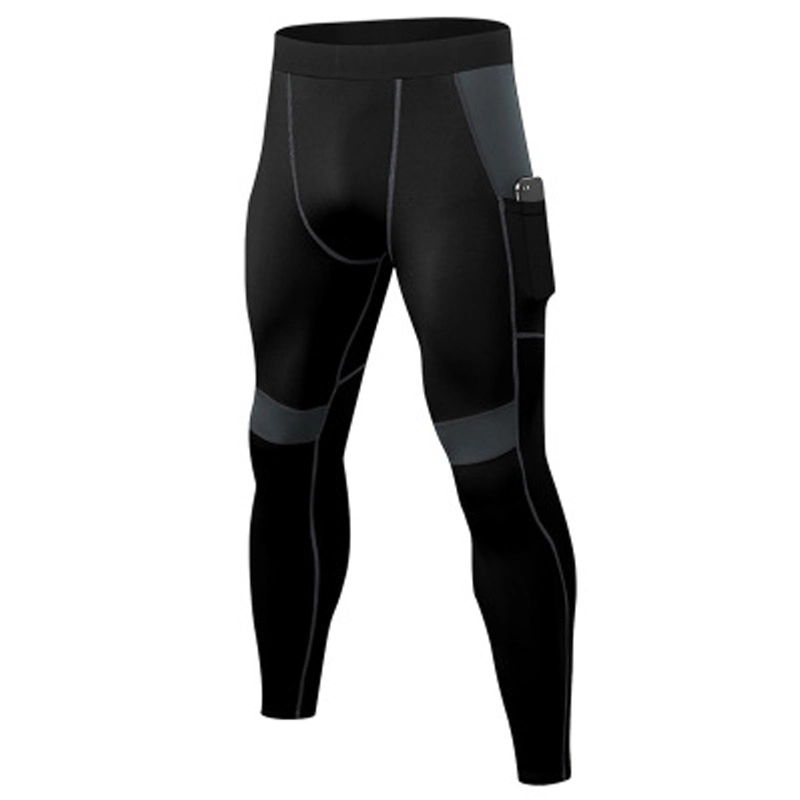 Pantalon de compression pour hommes, leggings de course à haute élasticité, pantalon de sport serré pour l'entraînement fitness.