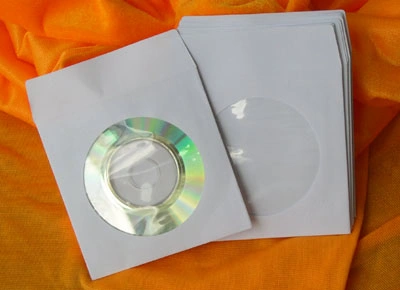 Hot Sale 8cm Paper White Blank Paper CD DVD Case Envelope CD Sleeve with Hole