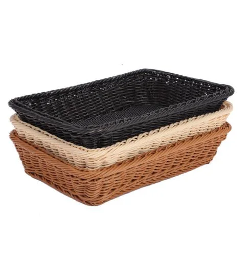 Supermarket Home Plastic Rattan Bread Gift Fruit Basket