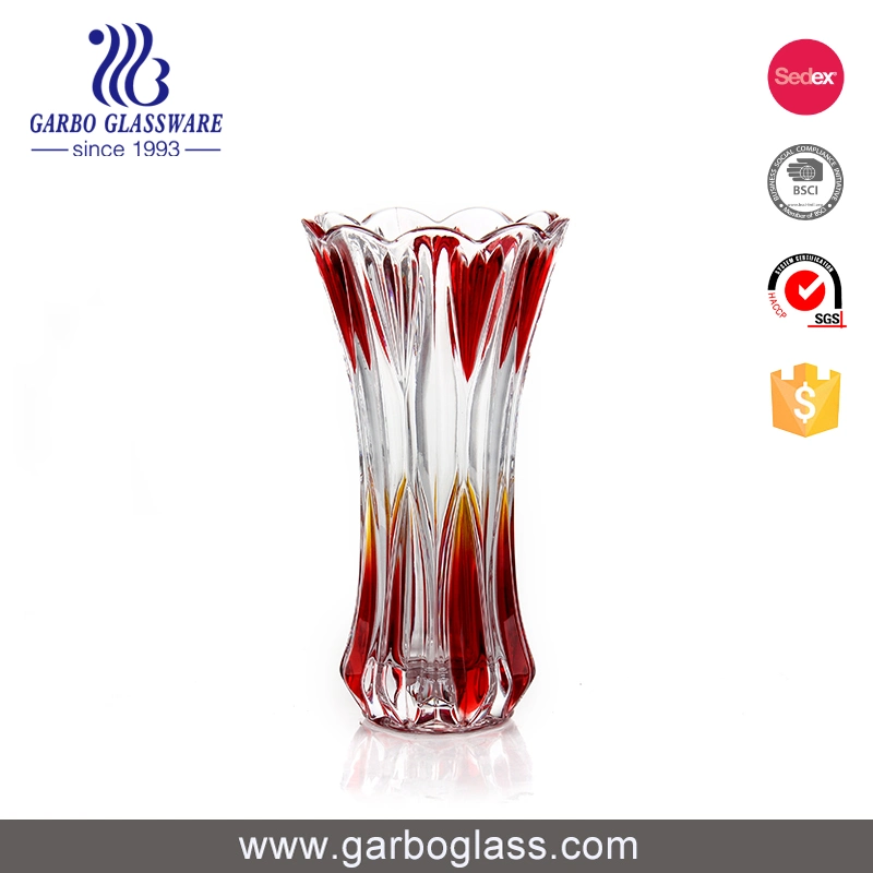 Factory Wholesale/Supplier Gift Order Colored Home Decoration 250mm Height Floortop Glass Flora Holder Glass Vase Glass Cups Elegant Glass Holders