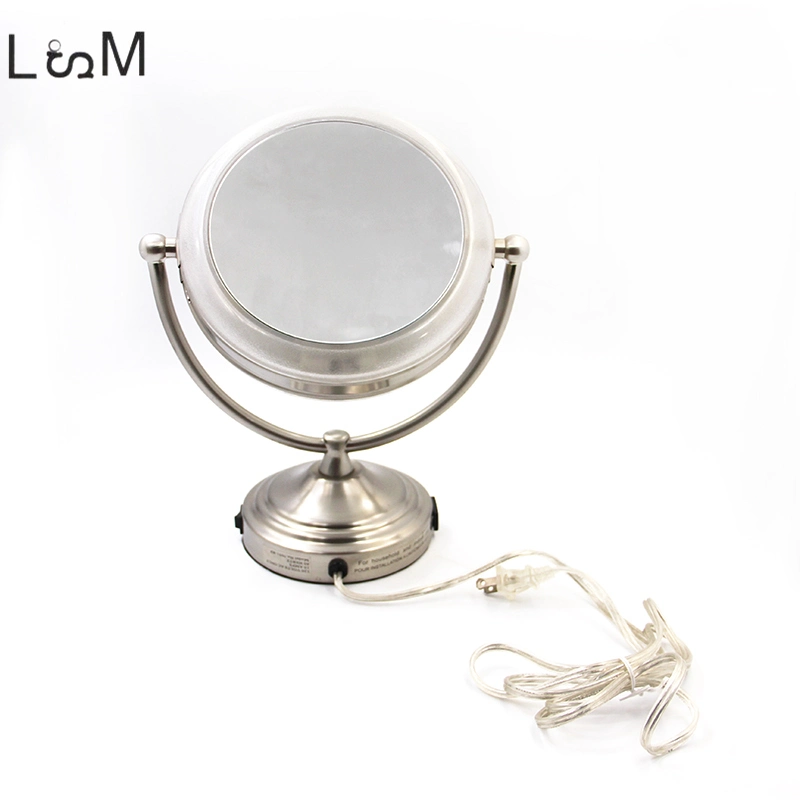 Double Sided Stainless Steel Hotel Table Stand Cosmetic Magnifying Mirror