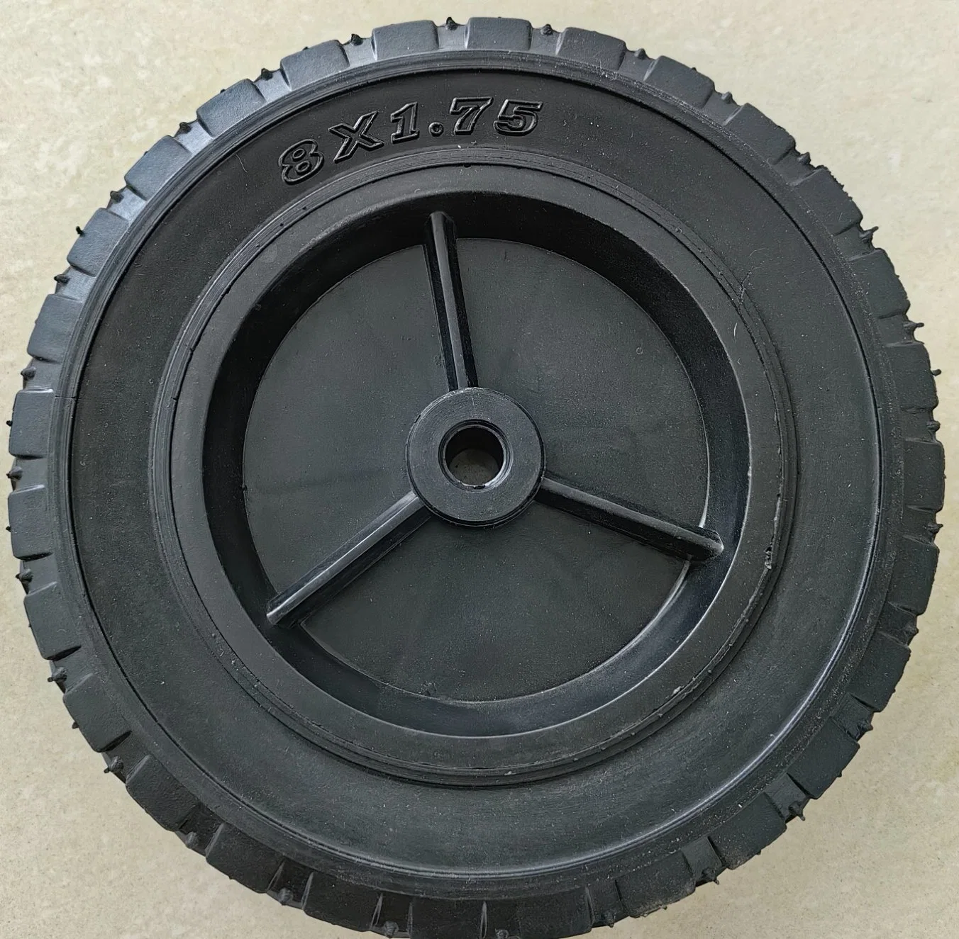 8''x1.75'' Semi Pneumatic Rubber Replacement Tire 8'' Plastic Wheel for Lawn Mover Generator Air Compressor Utility Wagon Cart