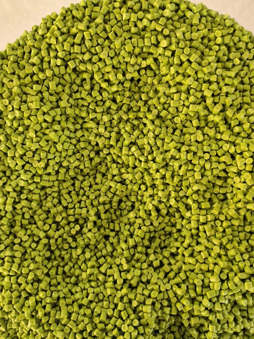 Masterbatch de color verde/amarillo para la producción de plástico