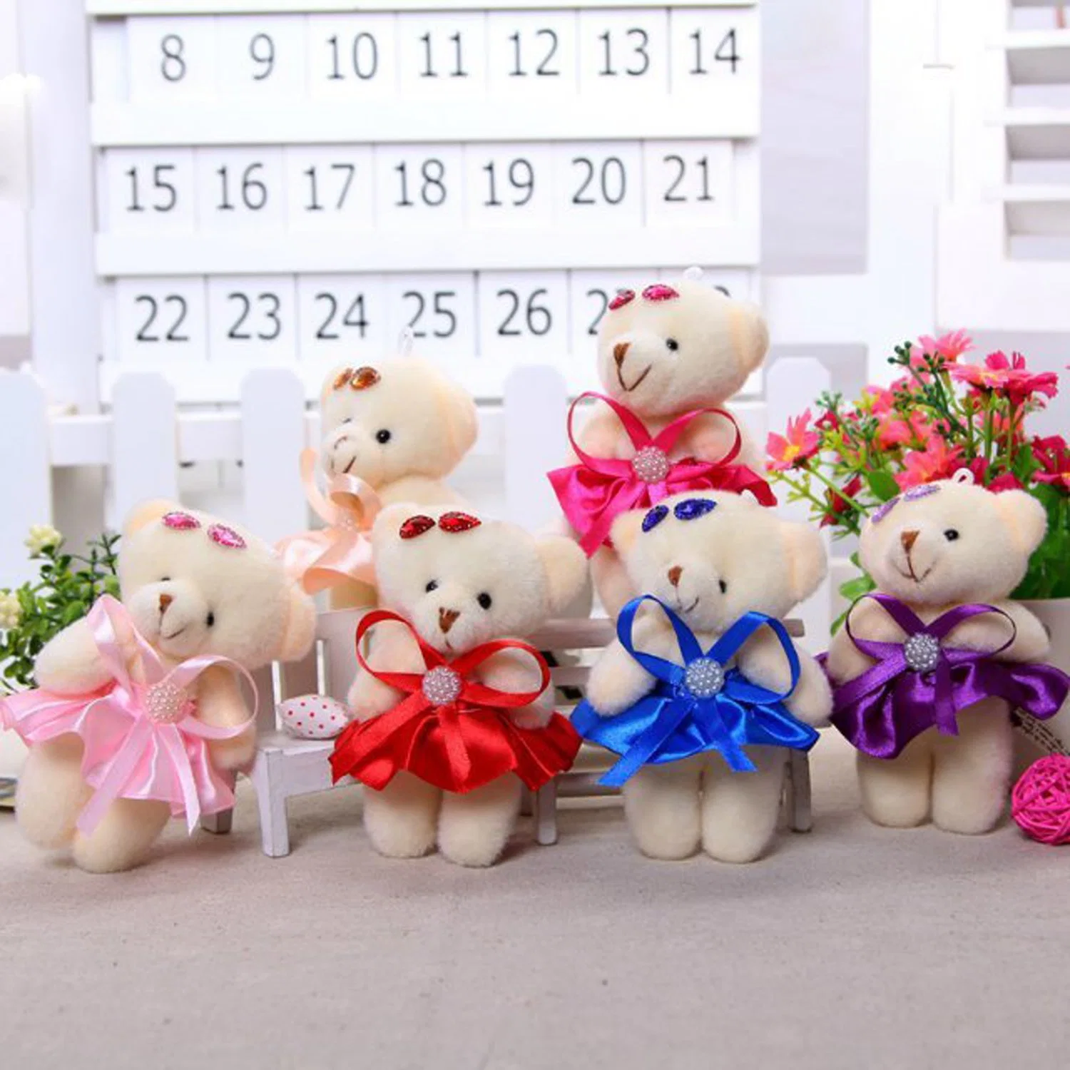 Mini Bear Stuffed Animal Bulk Assorted Wedding Plush Toys for Birthday Cake Wedding Decorations Party Favors Supplies