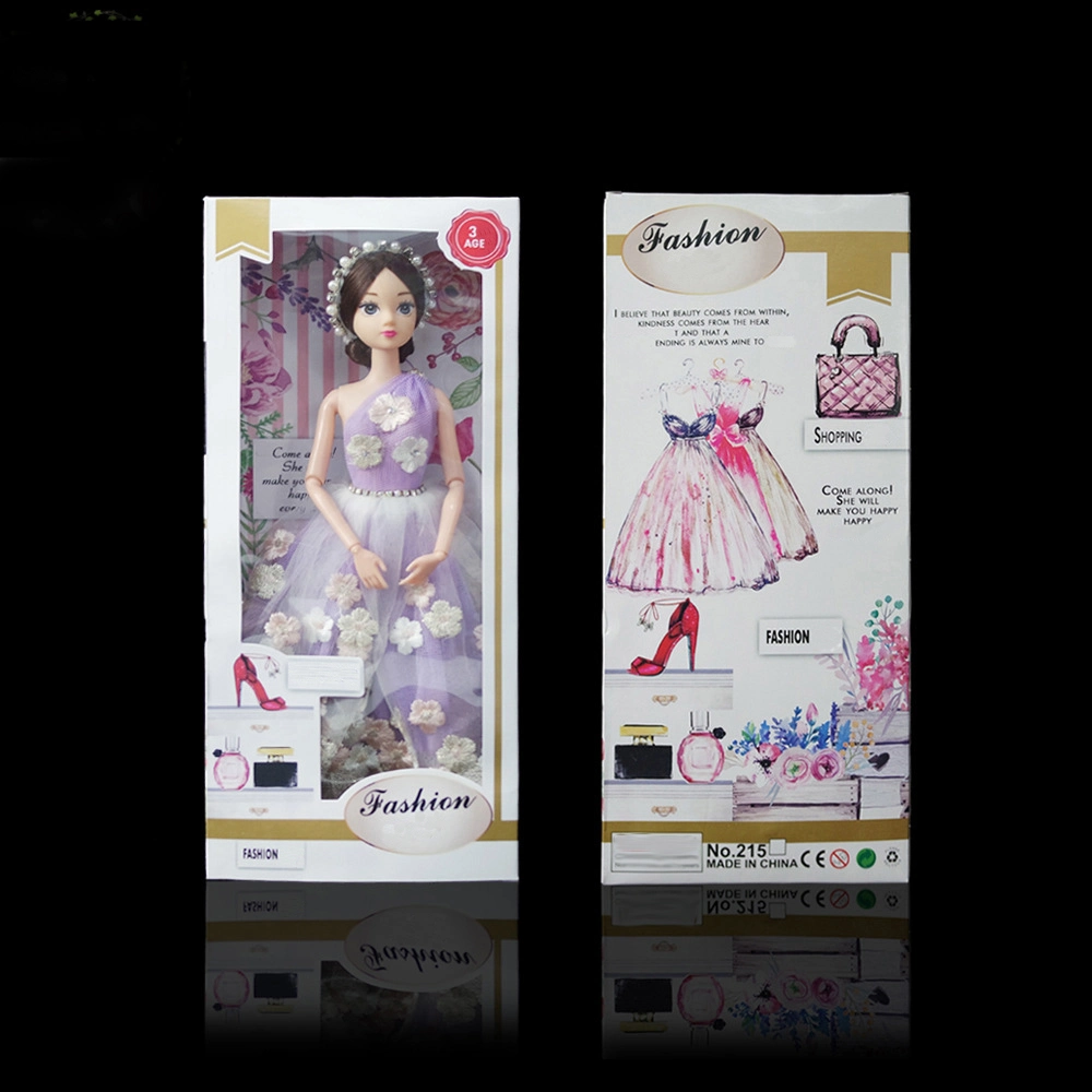 Exquisite Barbie Dolls Toy Cardboard Paper Packaging Boxes with Clear Window