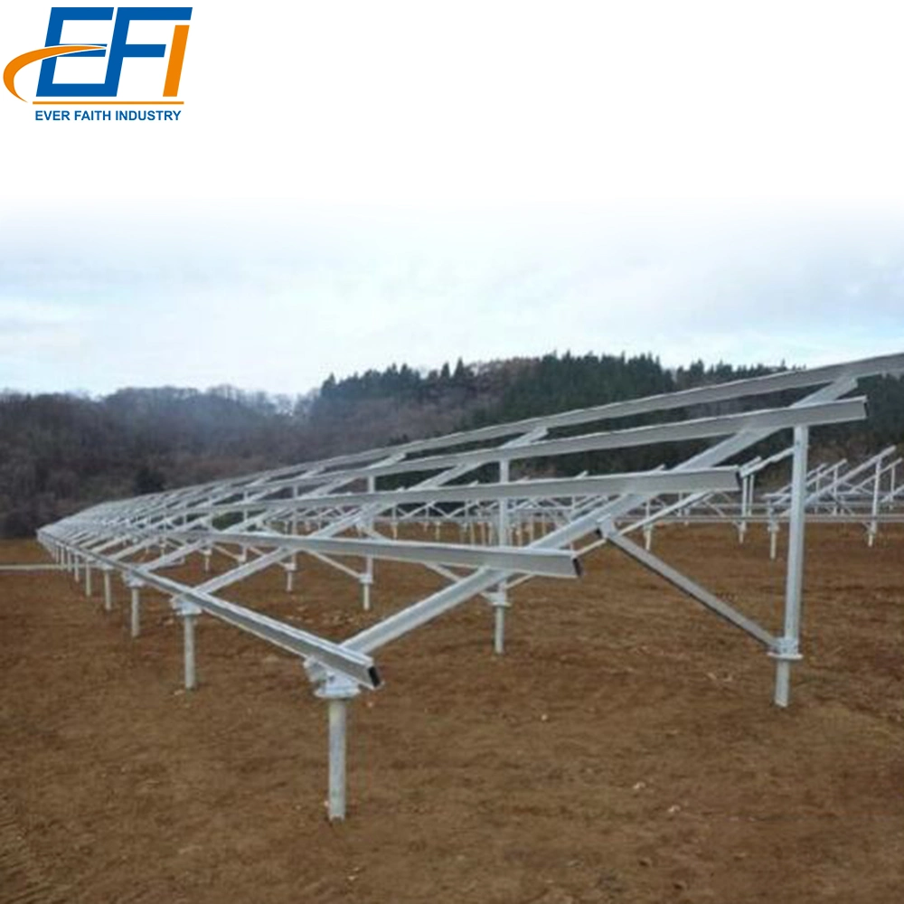 Tierra de acero galvanizado ajustable para montaje en bastidor de montaje de la Energía Solar suelo Fácil de instalar el Sistema de Rack Solar